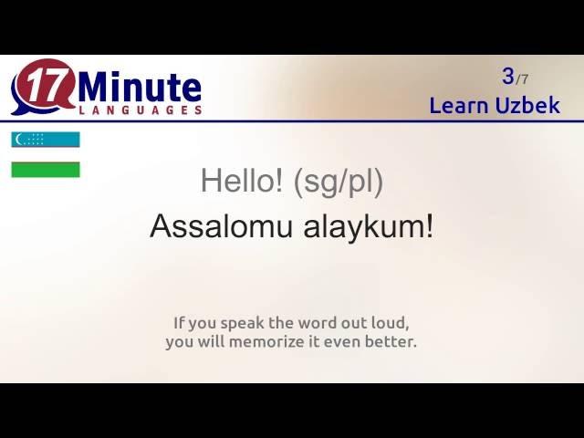 Learn Uzbek (free language course video)