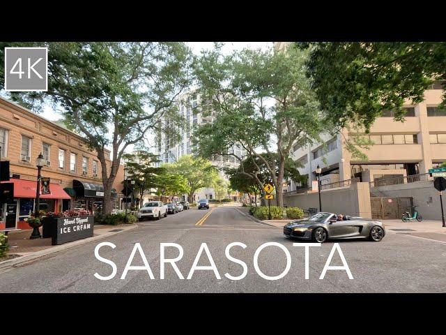 Downtown Sarasota Florida and Siesta Key Drive 4K - City Driving Tour of Florida's Cultural Coast
