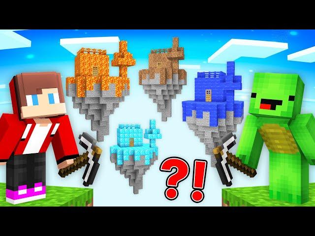 Mikey and JJ Survived On Sky Islands in Minecraft (Maizen)