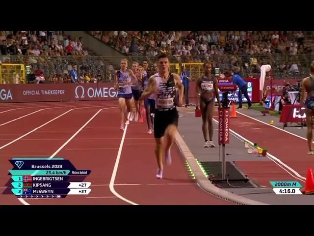 Jakob Ingebrigtsen Shatters 2,000-Meter World Record in Brussels Diamond League Brilliance