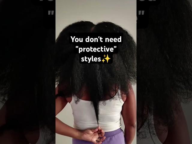 Grow your hair long without "protective" styles #naturalhair #healthyhairjourney #braidout