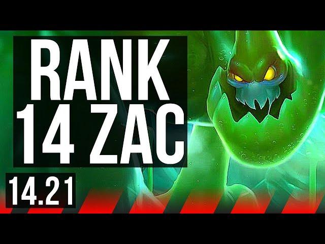 ZAC vs TAHM KENCH (TOP) | Rank 14 Zac | KR Grandmaster | 14.21