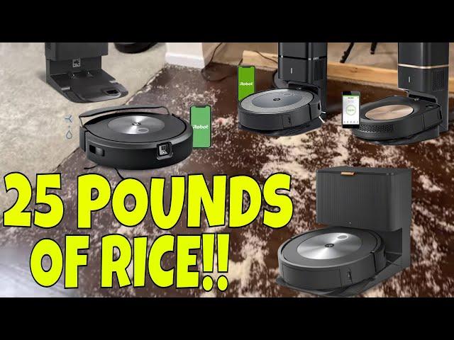 25 POUNDS of Rice -VS- 5 Roomba Robot Vacuums - i6+ i3+ J7+ S9+ J7+ Combo