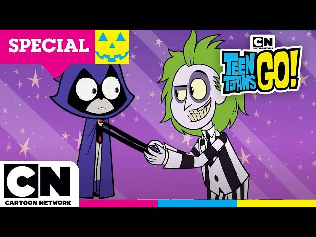 Teen Titans Go! | Crazy Halloween with Beetlejuice | Cartoon Network UK