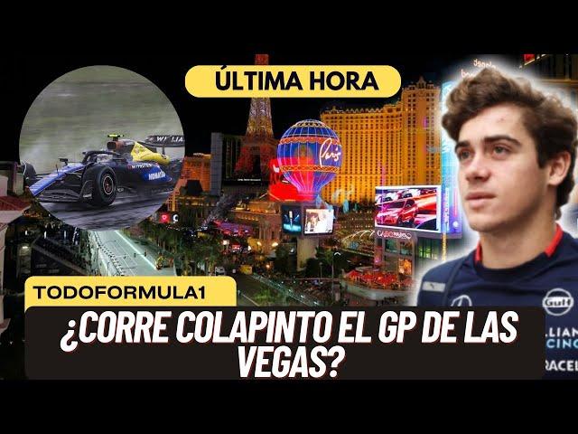 F1 HOY:  ¿Corre Colapinto el GP de Las Vegas?