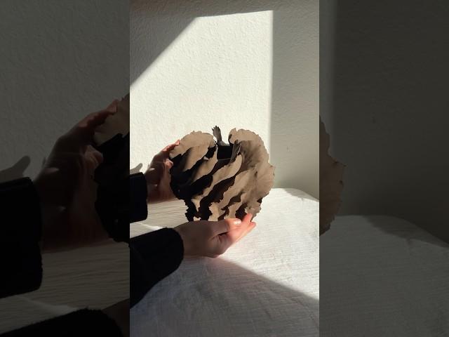making a ruffle vase  #ceramics #pottery