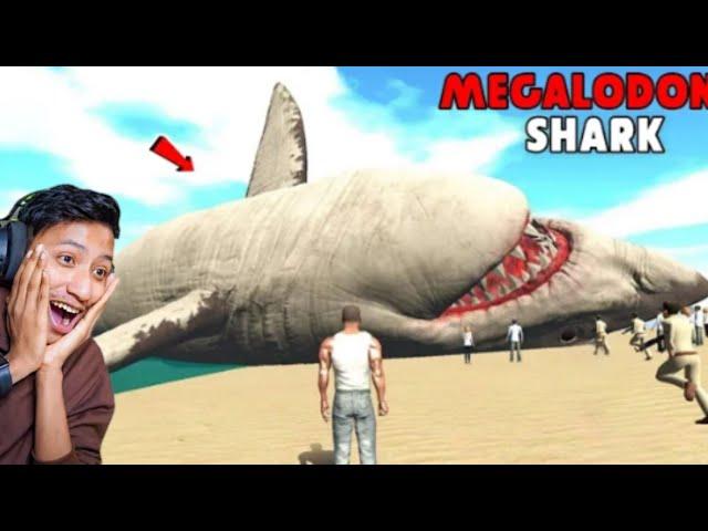 শহরে ভয়ানক মেগালোডন শার্ক | Indian bikes driving 3d | Megalodon shark | horror gameplay