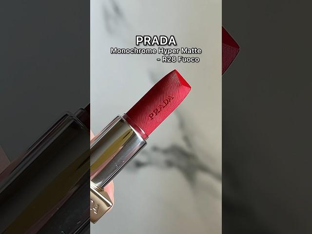 PRADA Beauty Monochrome Hyper Matte Lipstick - RD28 Fuoco | Lip swatch  #lipstick #lipswatches