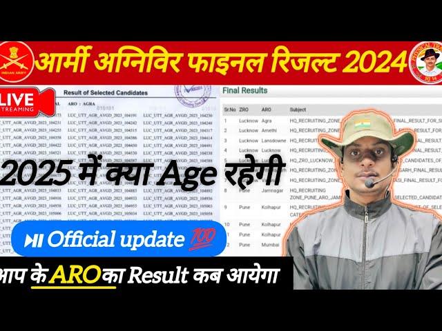 Indian Army Result 2024 / Army New Bharti 2025 Agniveer Army Final Merit List 2024