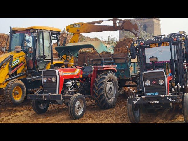 JCB 3dx Eco Loading Tractor Got Stuck in Mud Massey 245 Mahindra 475 Di Eicher 380 | Jcb and Tractor