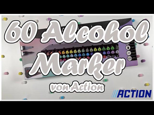 60 Alcohol Markers || Twinmarkers || Action || Unboxing und Swatching || Test