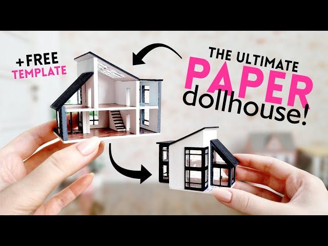 Miniature Paper DOLLHOUSE | How to make a seriously small MODERN DOLLHOUSE with PAPER!