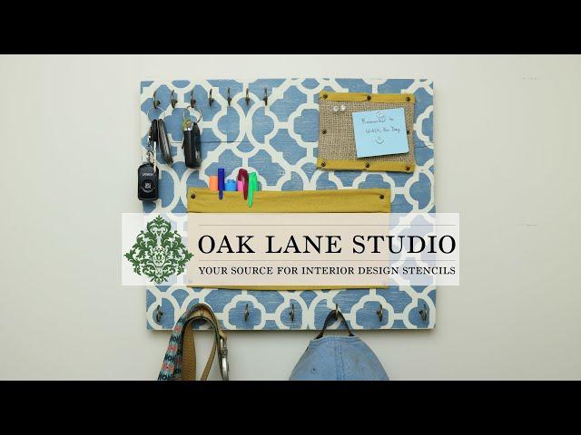 Stenciled Front Door Organizer for Keys, Notes, and Anything Else! | Oak Lane Studio