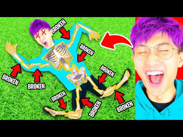 Breaking EVERY BONE as LANKYBOX JUSTIN!? (FUNNY MOMENTS!)