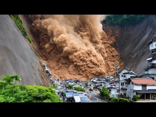 Massiver Erdrutsch in Japan: Augenblicke vor der Katastrophe