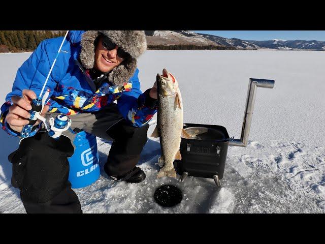 Catch n' Cook TROUT on the Ice!! 2 Day EPIC Vlog On The Hard Deck!