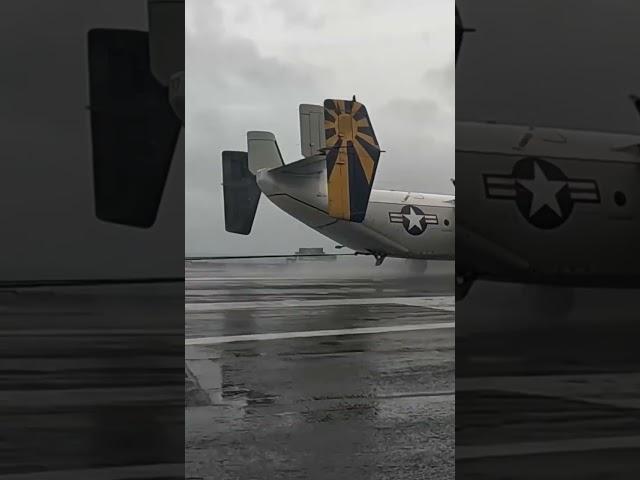 C-2A Greyhound Land Onboard USS Nimitz at South China Sea #shorts