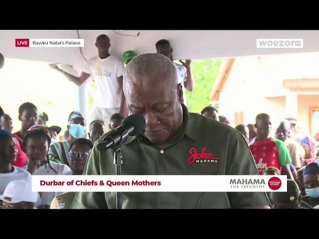 LIVE NOW | Durbar of chiefs at Bawku Naba’s Palace | #Mahama4change2024 Campaign | WoezorTV