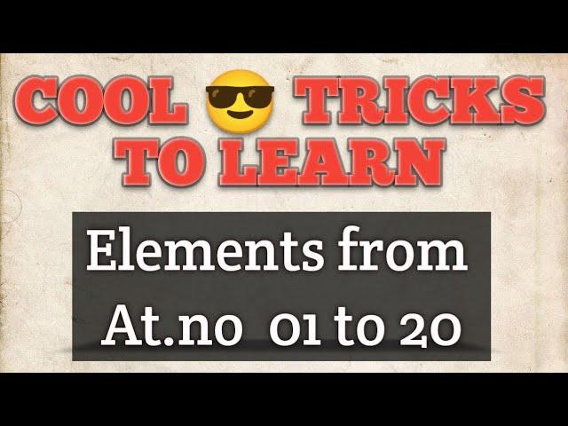 Super trick to learn Elements from AT NO 1-20 | NEET JEE |