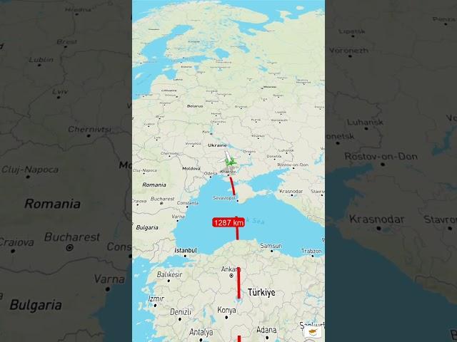 Distance between Kyrenia Cyprus to Kyiv Ukraine #moscowregion #automobile #ukrainerussiaborder
