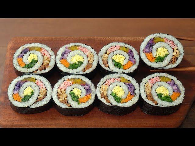 Korean Tornado Gimbap Recipe :: Vegetable Gimbap :: Pretty and Delicious