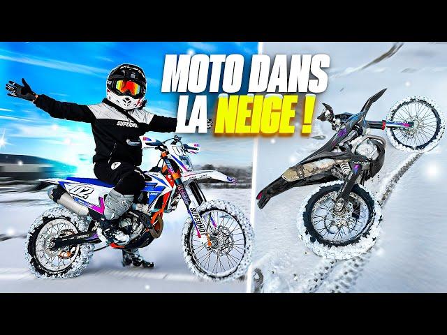 BALADE MOTO DANS LA NEIGE ! (C'est dangereux !!)