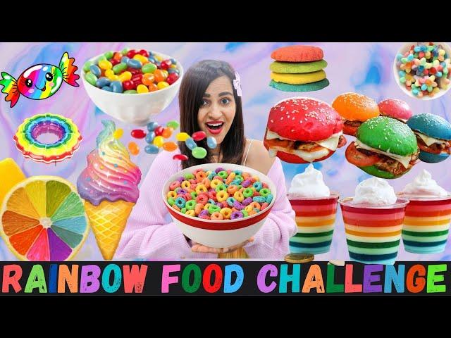 Eating Only RAINBOW FOODS for 24 HOURS || RAINBOW FOOD CHALLENGE