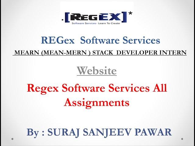 All Task which is given by REGex Software Services in a MEARN stack web development intern.