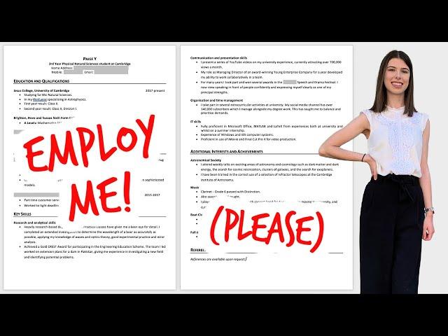 GUIDE TO WRITING A CV OR RESUME FOR GRADUATE JOBS & INTERNSHIPS | no work experience? fear not!