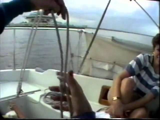 Pamela demonstrates tying a Flying Bowline knot.