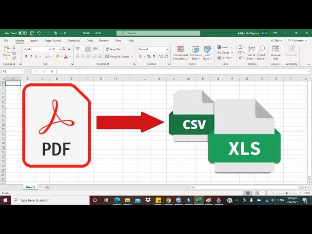 Extracting Data from a PDF file into Excel for Analysis