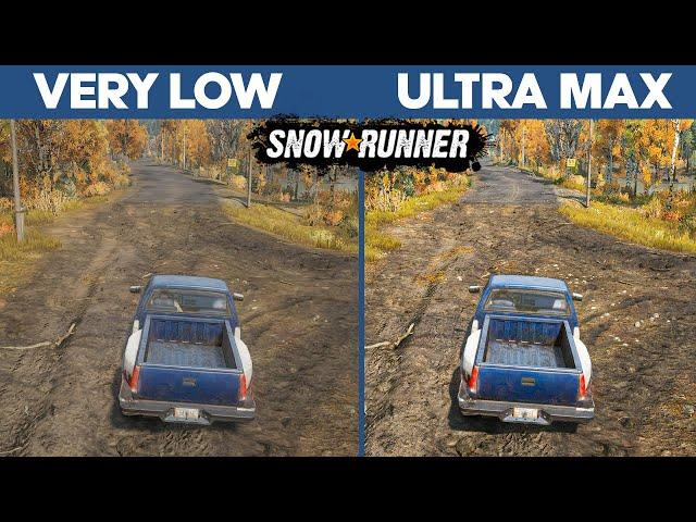 SnowRunner Ultra Max Graphics VS Very Low Direct Comparison