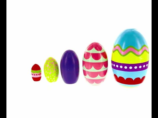 Set of 5 Colorful Easter Eggs Pysanky Wooden Nesting Dolls 5 Inches (NC-CA479-A)