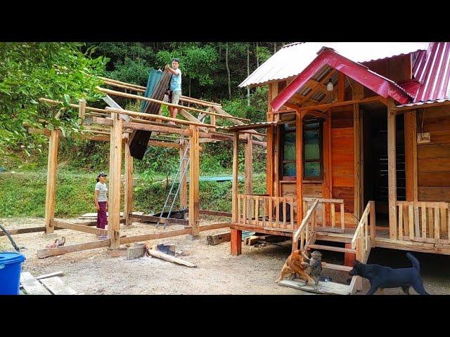 Kitchen construction, roofing, wooden flooring for the kitchen