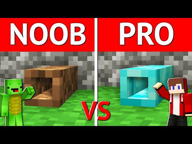 Mikey vs JJ - Noob vs Pro: SECRET TINY TUNNEL Build Battle - Minecraft (Maizen)