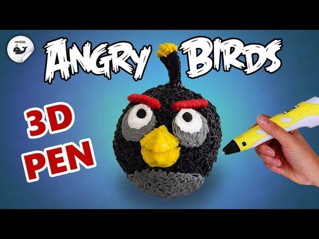 3D pen | Angry Birds Bomb | How to creation Bomb from Angry Birds with a 3D pen