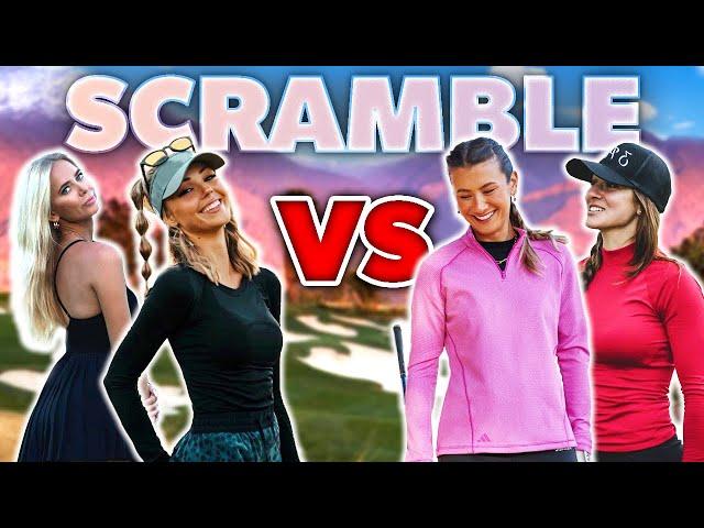 2v2 Golf SCRAMBLE | Mia Baker & Karol VS Claire Hogle & Sarah | WHO WILL WIN? | Rams Hill Golf Club