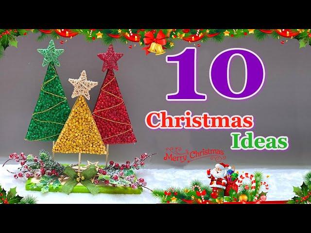 10 Easy Christmas Tree  making idea from different  material | DIY Christmas craft idea488