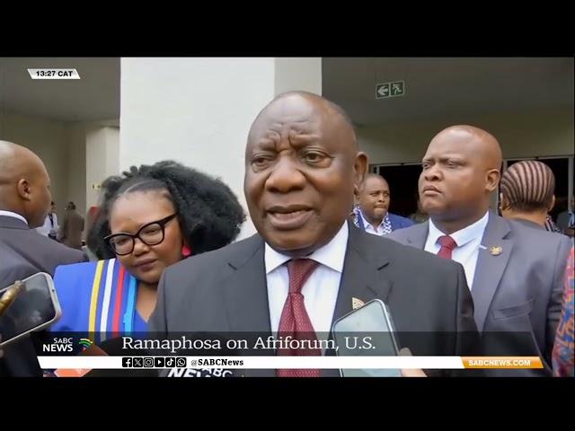 Ramaphosa on AfriForum, US