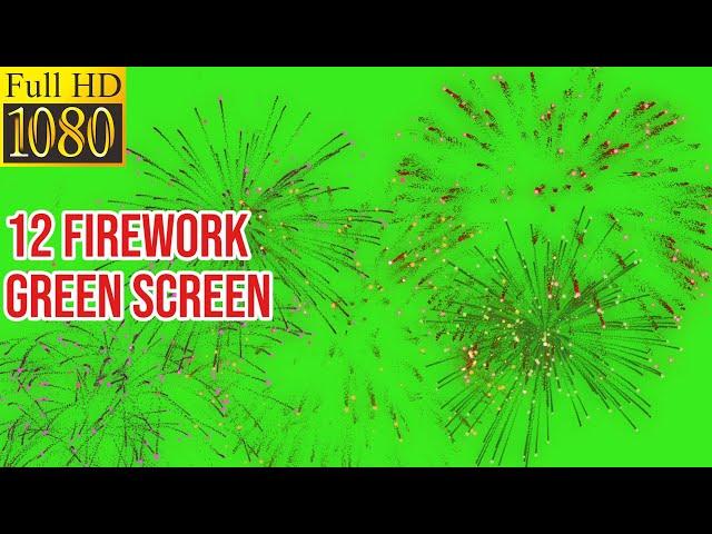 Top 12 || EASY TO USE HD Fireworks Green Screen Animation || by Green Pedia