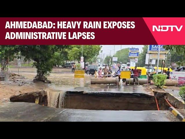 Ahmedabad Rain News | Heavy Rain in Ahmedabad: Flooding, Potholes Resurface On Roads