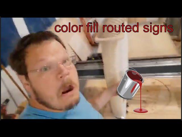 how to color fill cnc routed sign v carved