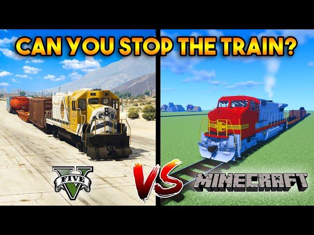 GTA 5 TRAIN VS MINECRAFT TRAIN : CAN YOU STOP THE TRAIN?