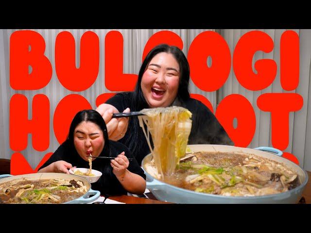 HUGE HOMEMADE KOREAN BBQ BULGOGI HOT POT  MUKBANG 먹방 EATING SHOW! | MONDAY MUNCHIES