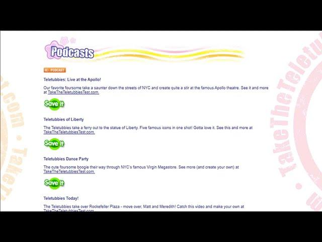 Teletubby Podcasts For Take The Teletubbies Website