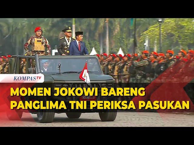 Momen Presiden Jokowi Bareng Panglima TNI Periksa Pasukan di HUT ke-79 TNI