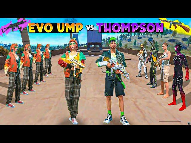 Evo UMP vs New Thompson on Factory Roof | Girls vs Boys | Gun Skin Challenge | Garena Free Fire