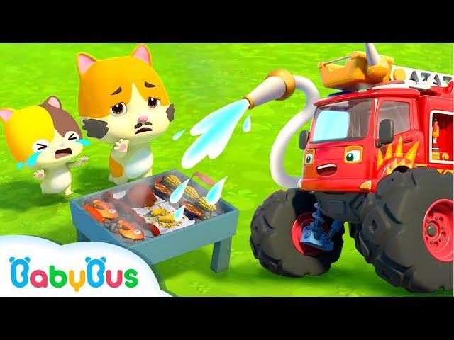 Monster Fire Truck | Baby Kitten's BBQ Party | Super Rescue Team | Kids Song | BabyBus