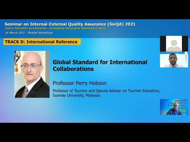 SieQA 2021 - Track D - Global Standard for International Collaborations by Professor Perry Hobson