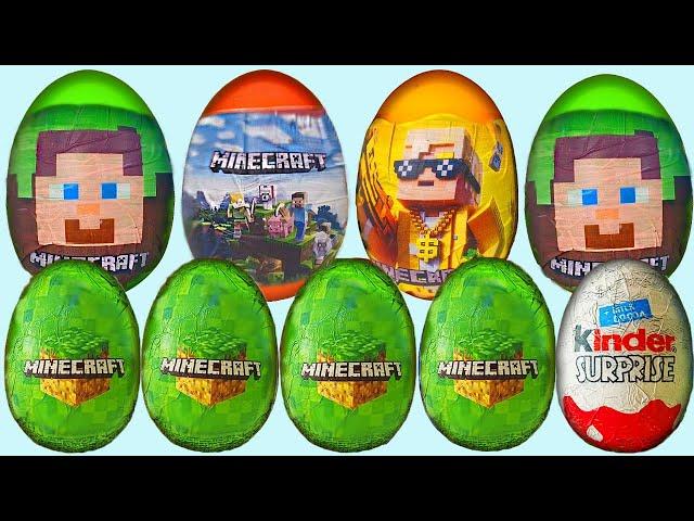 16 MINECRAFT Chocholate Surprise Eggs Unboxing